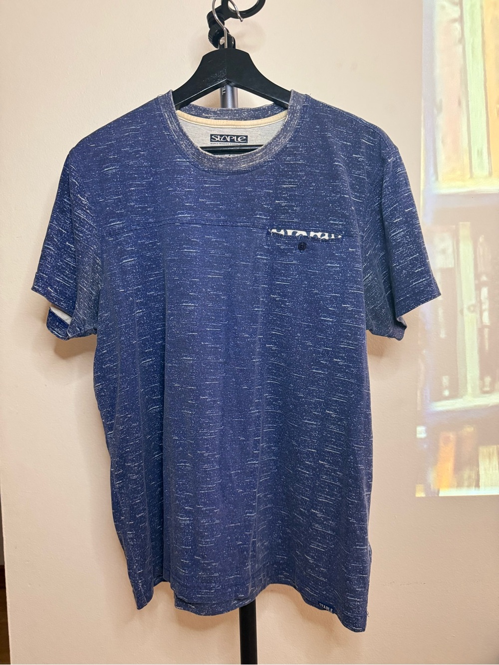 Staple Men's Heather Navy Short Sleeve Pocket Tee